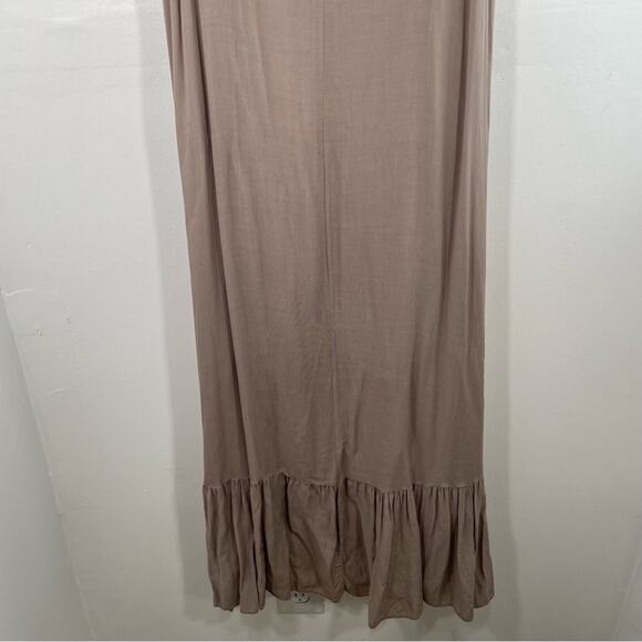 NWT Sarah Tempest Tan Sequin & Ruffle High Low Midi Dress Medium Lagenlook - Picture 14 of 14